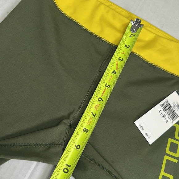 Polo Ralph Lauren Kids NWT Biker Shorts Green Yellow Size Large 12/14 Unisex - Picture 6 of 7